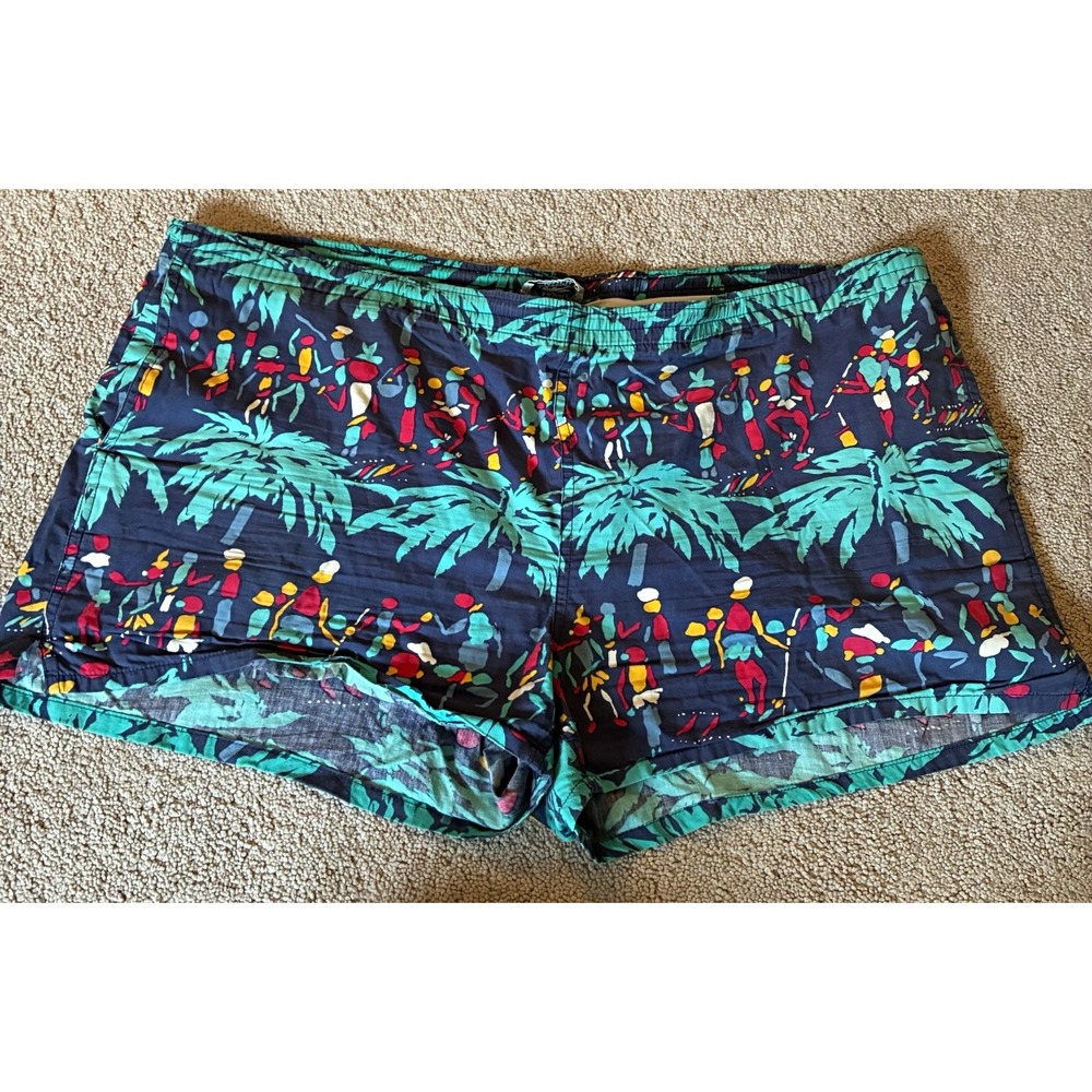 Lacoste/Izod Men's Swim Trunks XL Multicolor Tropical Print Drawstring Lined